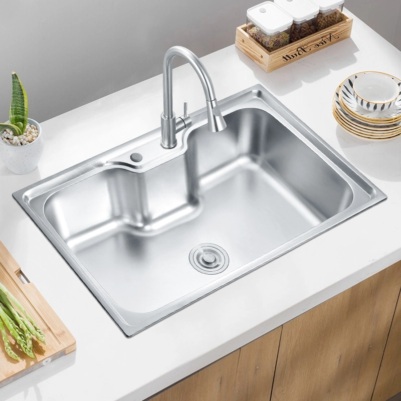 8050s Herramientas De Ferreteria Cocina Stainless Steel Kitchen Sink with Fittings Manufacturers Top Mount Single Sink Kitchen